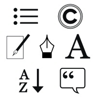 writing icons